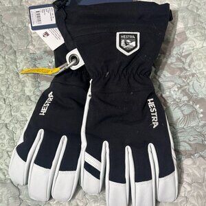 New Hestra Alpine Pro Army Leather Heli Ski Snow Goves Black Size 9 Large L